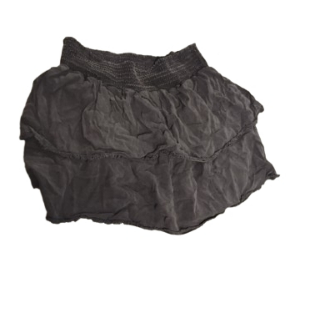 Bella Dahl Tiered Gray Tyocell Mini Skirt Sz M